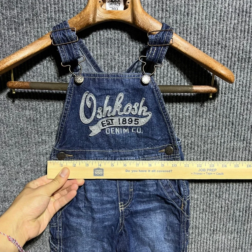 OshKosh B'gosh Overalls Kids 2T Blue Denim Vestbak Logo Adjustable Straps
